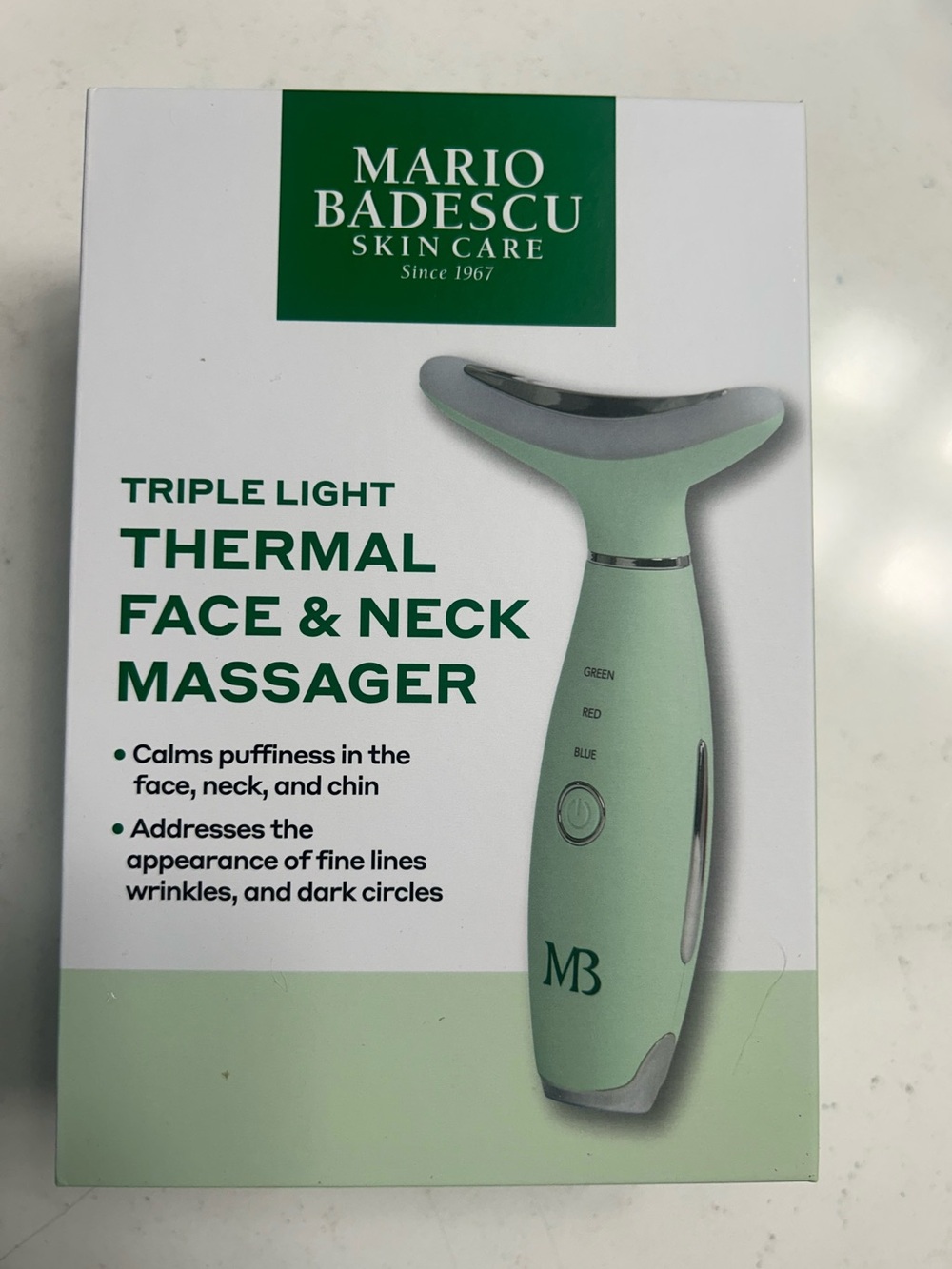 Mario Badescu Mint Green Triple Light Thermal Face & Neck Massager